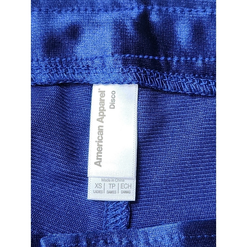 American Apparel Disco Pants Royal Blue High Waisted Shiny Leggings XS RSAAH300W - Picture 6 of 7
